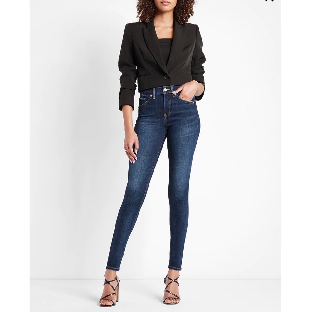 Express dark wash super soft skinny jeans